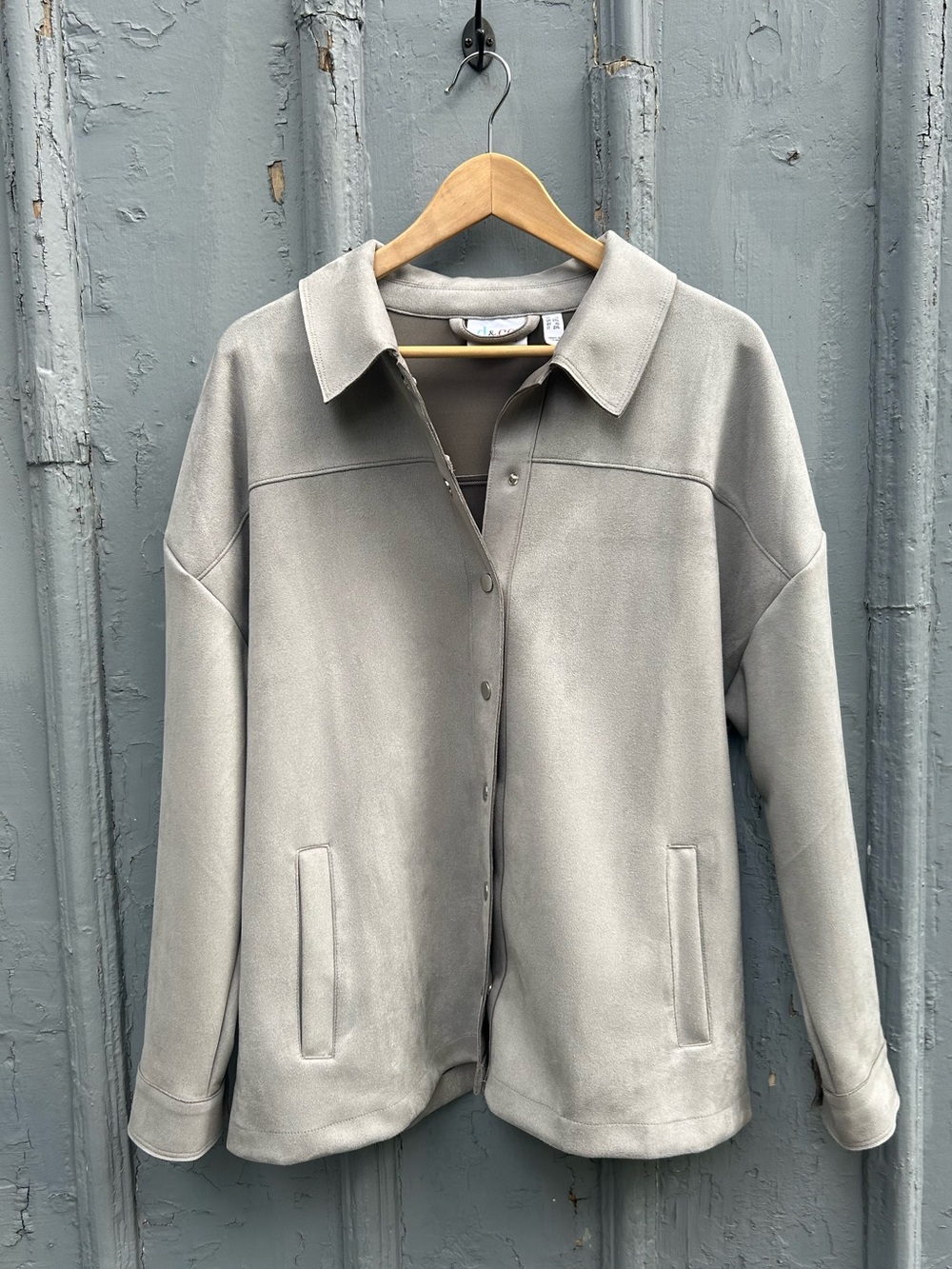 Denim & Company Faux Suede Jacket, size 1X